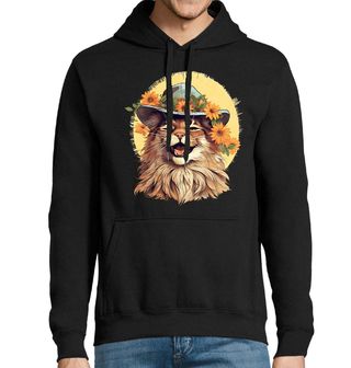 Obrázek 1 produktu Pánská mikina Usměvavá Mainská mývalí Kočka v Klobouku