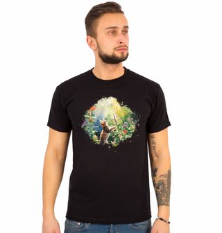 Obrázek 1 produktu Pánské tričko Hravá Kočka v Zahradě