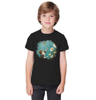 Obrázek 1 produktu Dětské tričko Hravá Kočka s Motýlem