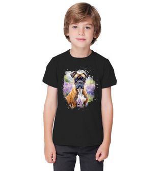 Obrázek 1 produktu Dětské tričko Německý Boxer mezi Levandulemi