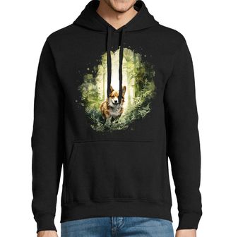 Obrázek 1 produktu Pánská mikina Zvědavý Corgi v Lese