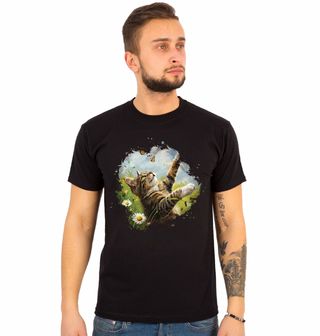 Obrázek 1 produktu Pánské tričko Kočičí Dobrodružství s Motýly