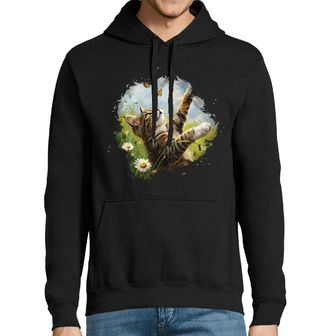 Obrázek 1 produktu Pánská mikina Kočičí Dobrodružství s Motýly