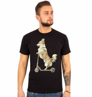 Obrázek 1 produktu Pánské tričko Corgi na Koloběžce