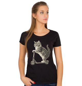 Obrázek 1 produktu Dámské tričko Britská krátkosrstá Kočka na Koloběžce
