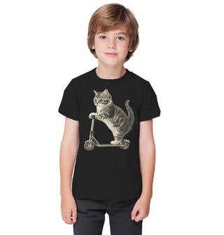 Obrázek 1 produktu Dětské tričko Britská krátkosrstá Kočka na Koloběžce