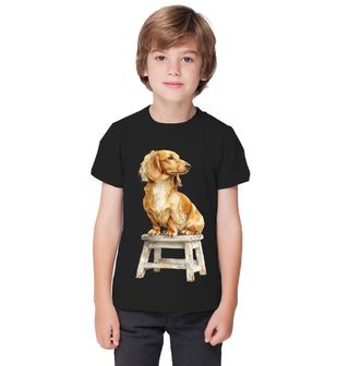Obrázek 1 produktu Dětské tričko Pózující Jezevčík na Stoličce