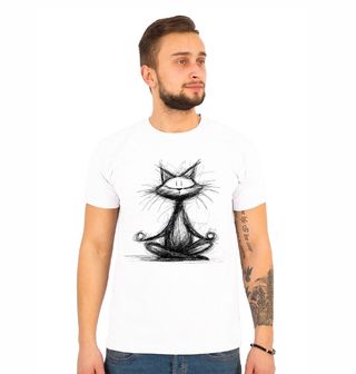 Obrázek 1 produktu Pánské tričko Meditující Kočka Skica