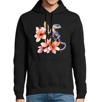 Obrázek 1 produktu Pánská mikina Modrý Gekon mezi Květinami