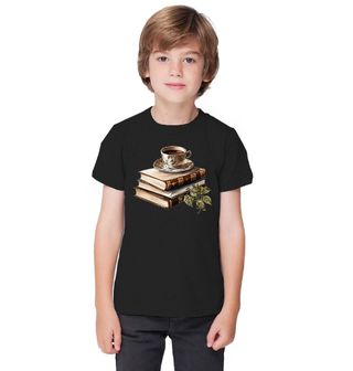 Obrázek 1 produktu Dětské tričko Knihy s Šálkem Kávy