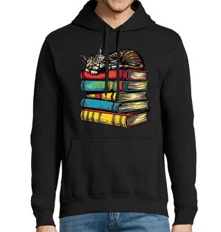 Obrázek 1 produktu Pánská mikina Spící Kočka na Hromadě Knih