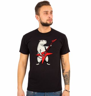 Obrázek 1 produktu Pánské tričko Divoká Kapybara s Elektrickou Kytarou