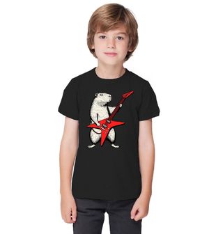 Obrázek 1 produktu Dětské tričko Divoká Kapybara s Elektrickou Kytarou