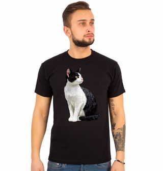 Obrázek 1 produktu Pánské tričko Elegantní Černobílá Kočka Tuxedo