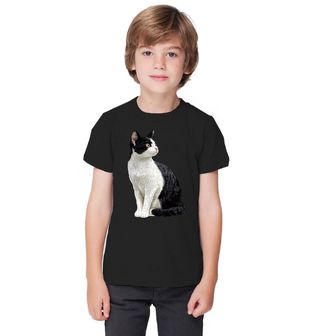 Obrázek 1 produktu Dětské tričko Elegantní Černobílá Kočka Tuxedo