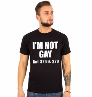 Obrázek 1 produktu Pánské tričko Nejsem Gay, ale $20 je $20 (Velikost: 3XL)