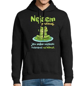 Obrázek 1 produktu Pánská mikina Žába Nejsem protivnej, jen mám nízkou toleranci na blbost