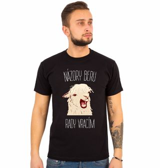 Obrázek 1 produktu Pánské tričko Lama Názory beru, rady vracím