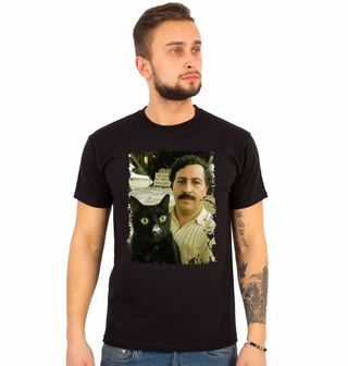 Obrázek 1 produktu Pánské tričko Escobarova Černá Kočka Kartelu