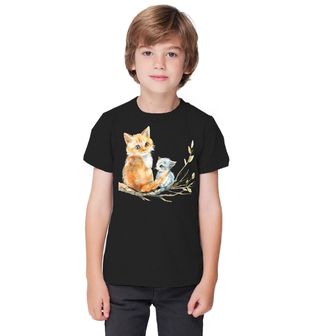 Obrázek 1 produktu Dětské tričko Kočka s Koťátkem na Větvi