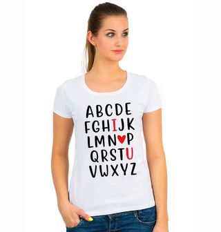 Obrázek 1 produktu Dámské tričko Abeceda Lásky I Love You