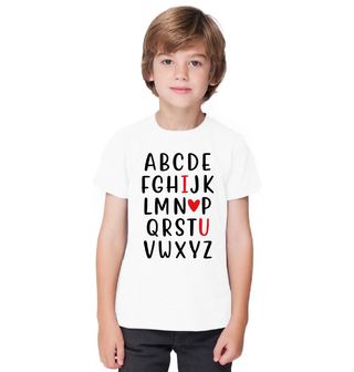 Obrázek 1 produktu Dětské tričko Abeceda Lásky I Love You