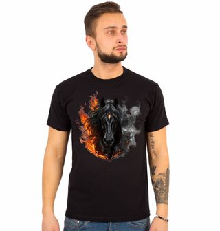 Obrázek 1 produktu Pánské tričko Ohnivý Černý Kůň