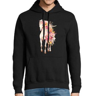 Obrázek 1 produktu Pánská mikina Bílý Květinový Kůň