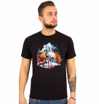 Obrázek 1 produktu Pánské tričko Bílý Kůň v Podzimním Lese