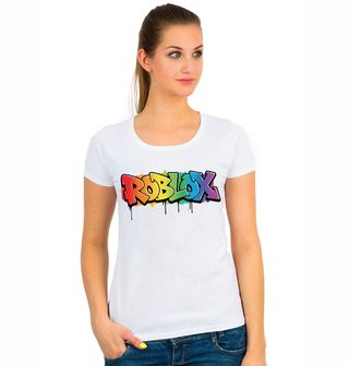Obrázek 1 produktu Dámské tričko Duhové Roblox Graffiti
