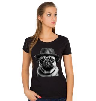 Obrázek 1 produktu Dámské tričko Mops s Kloboukem