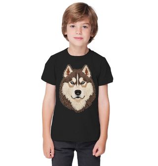 Obrázek 1 produktu Dětské tričko Hnědý Háčkovaný Sibiřský husky