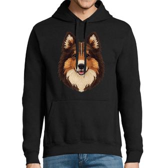 Obrázek 1 produktu Pánská mikina Hnědá Háčkovaná Šeltie