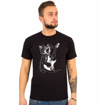 Obrázek 1 produktu Pánské tričko Rocková Kočka s Kytarou