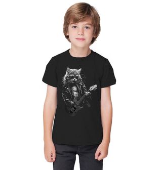 Obrázek 1 produktu Dětské tričko Rockový Kocour s Kytarou
