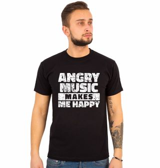 Obrázek 1 produktu Pánské tričko Naštvaná hudba mě dělá šťastným Angry Music Makes Me Happy
