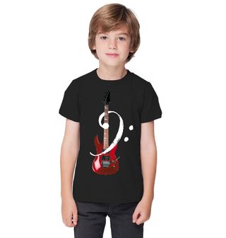 Obrázek 1 produktu Dětské tričko Červená Baskytara a Basový Klíč
