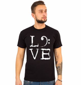 Obrázek 1 produktu Pánské tričko Láska k Basovému Klíči LOVE
