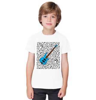 Obrázek 1 produktu Dětské tričko Modrá Baskytara v Rytmu Not