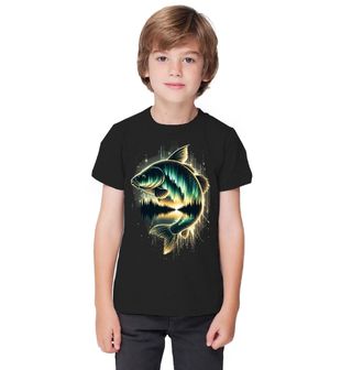 Obrázek 1 produktu Dětské tričko Kapr ve Světle Polární Záře