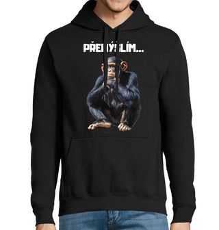 Obrázek 1 produktu Pánská mikina Zamyšlený Šimpanz Přemýšlím…