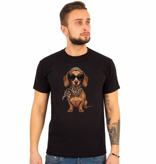 Obrázek 1 produktu Pánské tričko Retro Dámička Jezevčík