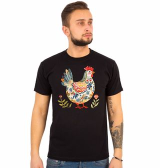Obrázek 1 produktu Pánské tričko Velikonoční Slepice s Ornamenty Folk
