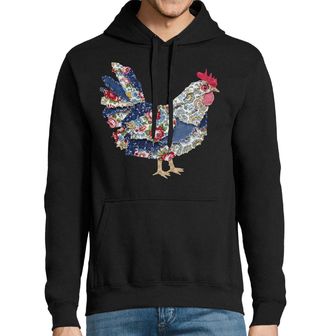 Obrázek 1 produktu Pánská mikina Květinová Slepice se Záplatami Folk