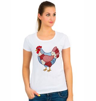 Obrázek 1 produktu Dámské tričko Zaplátovaná Slepice z Farmy Folk