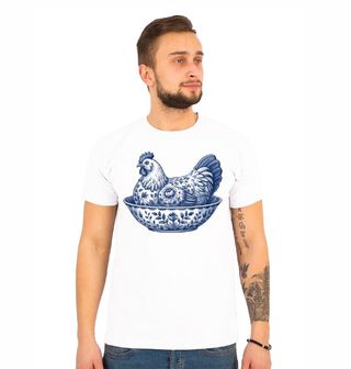 Obrázek 1 produktu Pánské tričko Porcelánová Slepice v Misce Folk