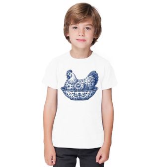 Obrázek 1 produktu Dětské tričko Porcelánová Slepice v Misce Folk