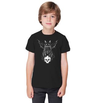 Obrázek 1 produktu Dětské tričko Gotická Kočka na Lebce