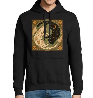 Obrázek 1 produktu Pánská mikina Jin a Jang Černá a Bílá Kočka