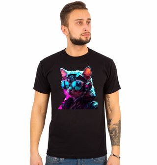 Obrázek 1 produktu Pánské tričko Gamer Kočka se Sluchátky